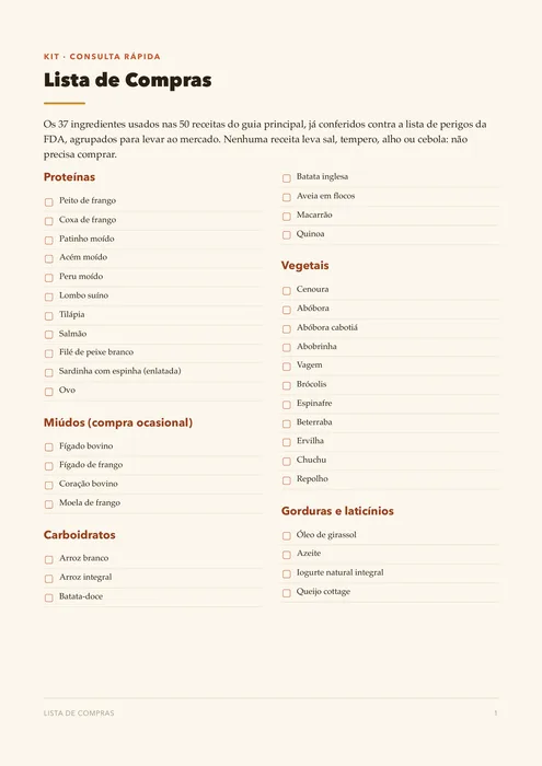 Mockup da Lista de Compras das 50 receitas